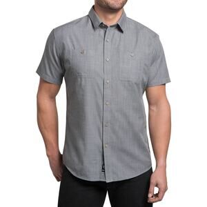 KÜHL Karib Button Up Stealth Shirt Men's Medium Gray Short Sleeve Hiking Outdoor